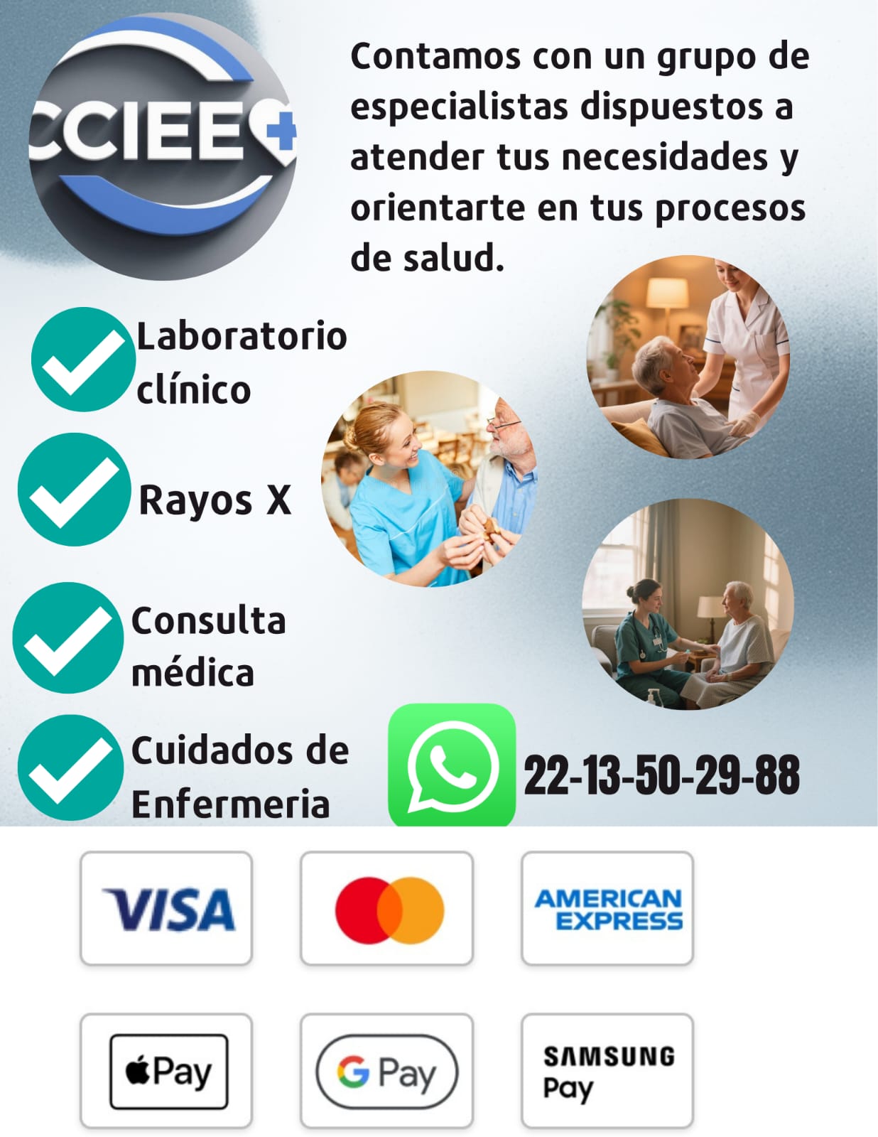 Servicio de enfermería en casa y hospital (CCIEE)